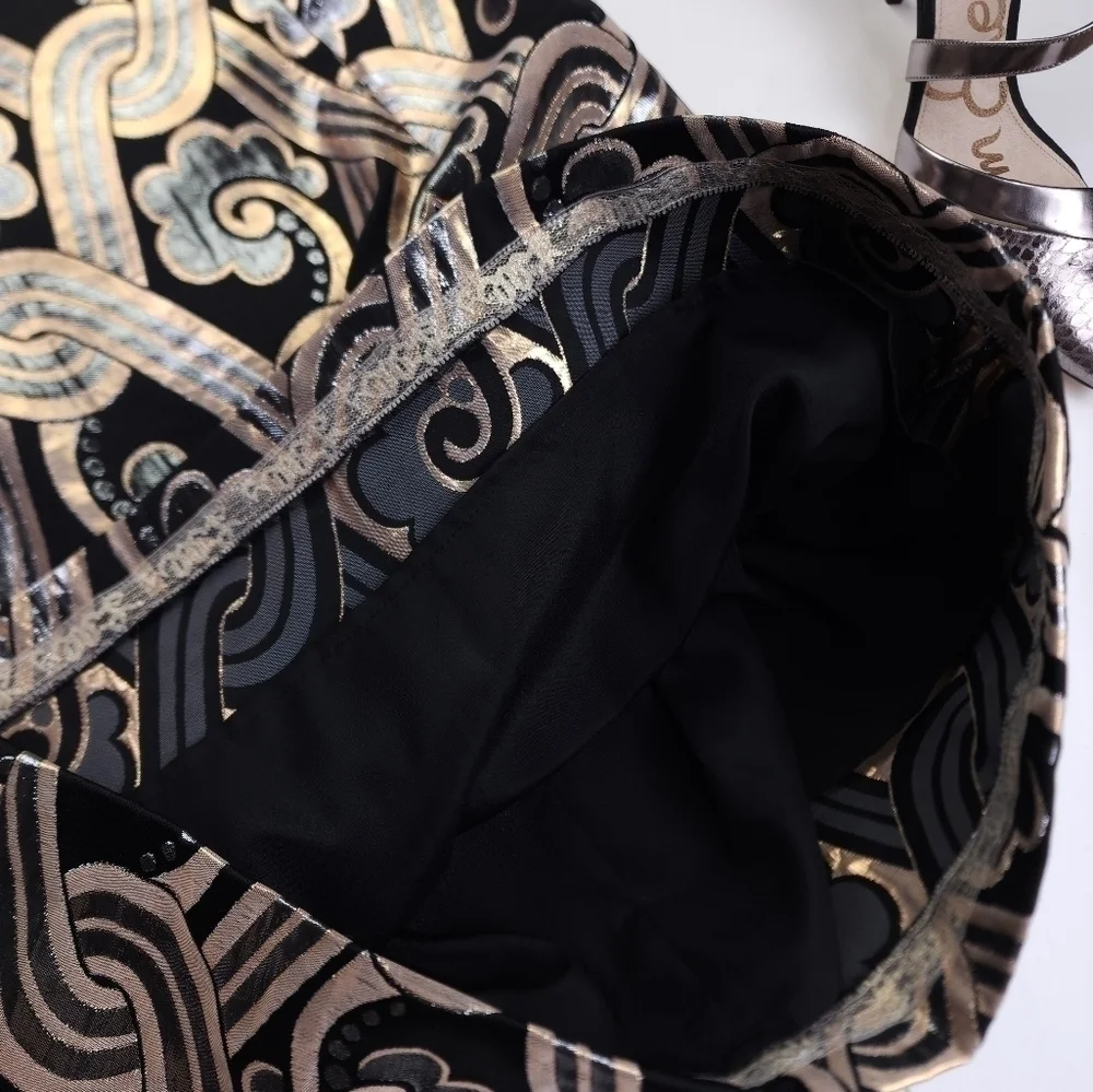 Lilly Pulitzer Black Gold Silver Beaded Halter Top Strappy Back Dress Sz… - Picture 12 of 14